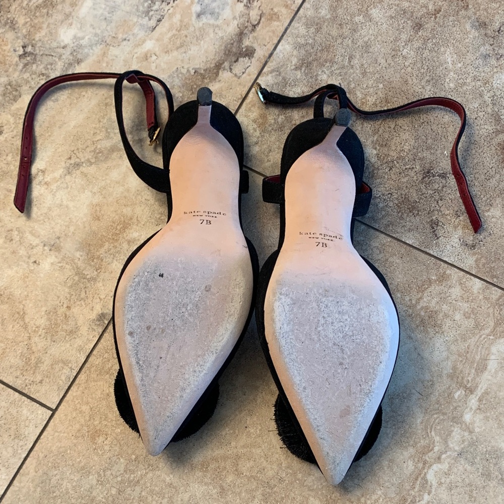 Kate Spade Amour Pom Pumps Black Size 7 - Picture 4 of 9